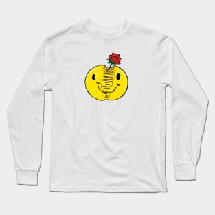 Melted Smiley Emoji Rose Long Sleeve T-Shirt